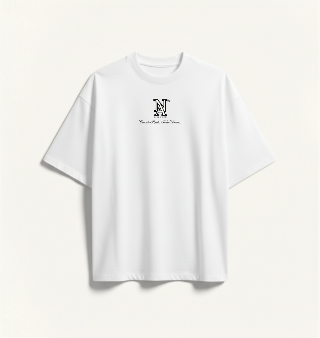 „Concrete Roots Tee Vorderseite NA-Monogramm Produktbild“