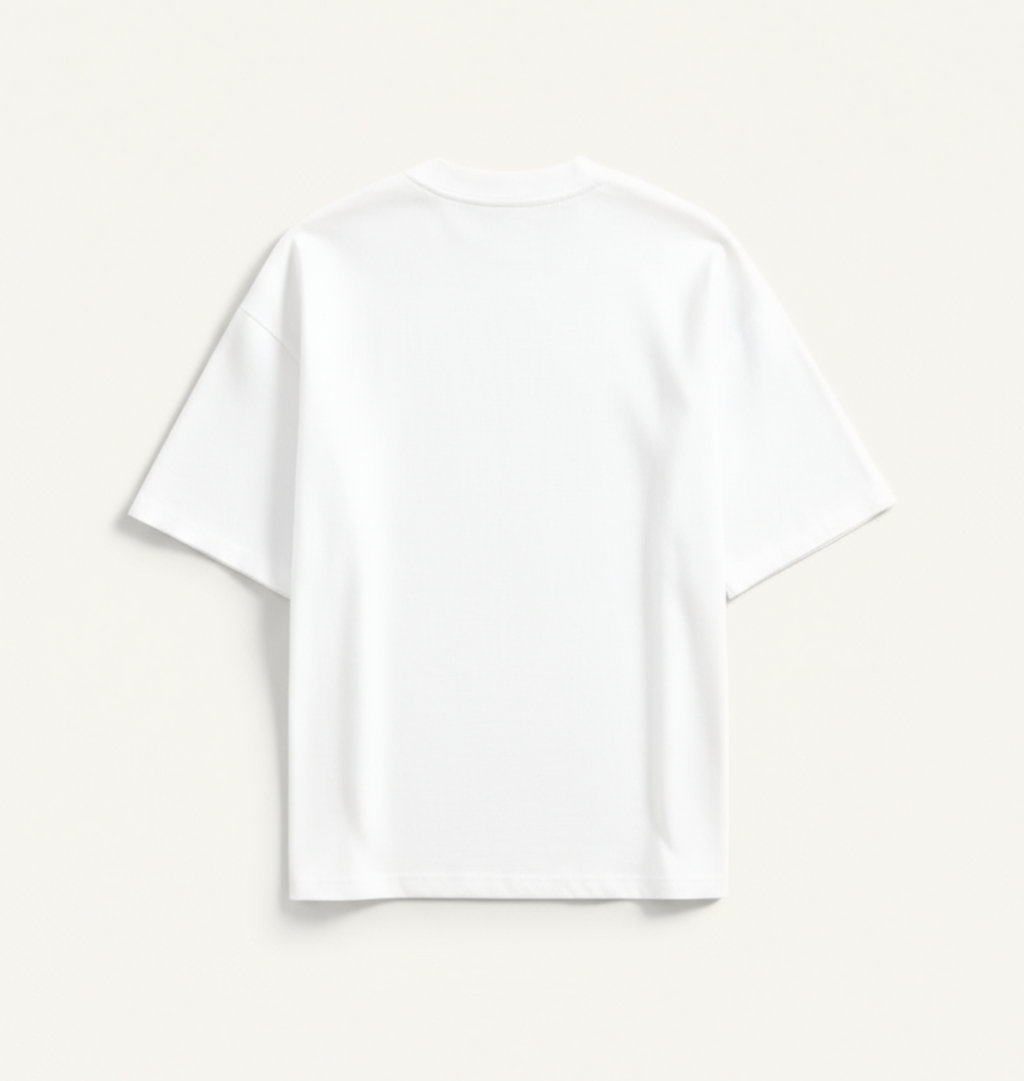 „Rückseite des weißen City Flags Tee – clean & minimal.“