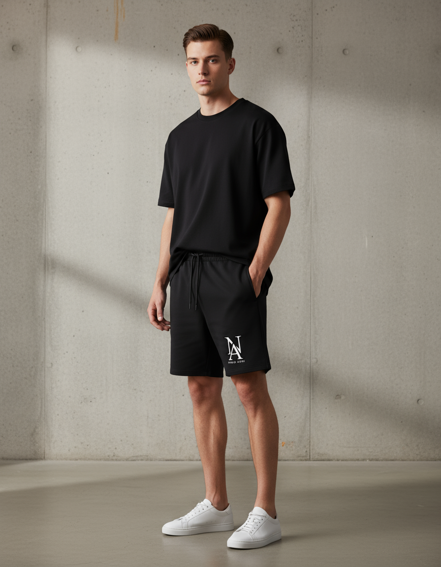 „Niklo Auri Shorts Black – Model Fit urban sporty.“